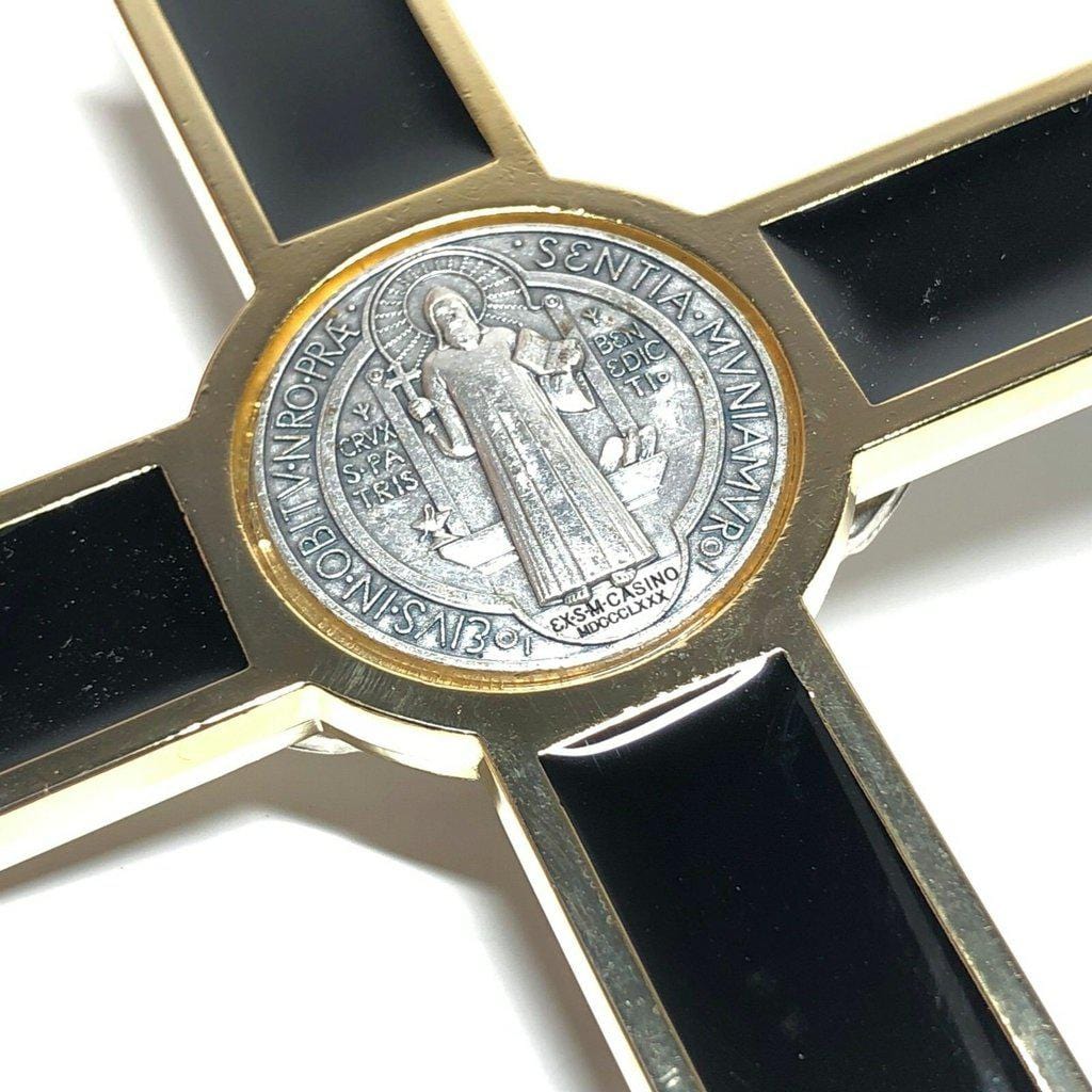 Black 7.5" St. Benedict Cross Crucifix -Exorcism -Saint -Blessed -San Benito | Catholically