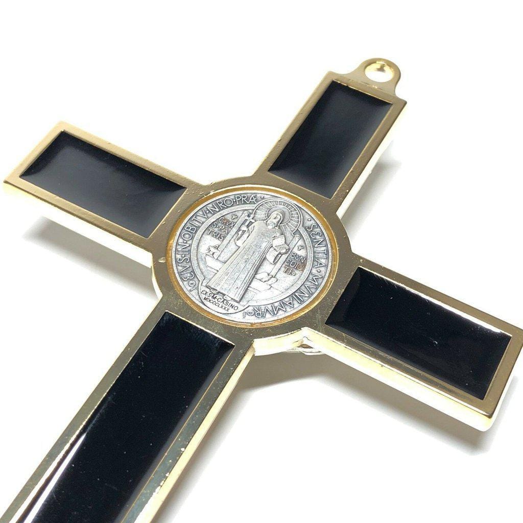 Black 7.5" St. Benedict Cross Crucifix -Exorcism -Saint -Blessed -San Benito | Catholically