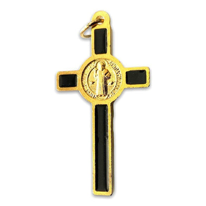 Black Cross St. Benedict - Tiny Pendant - Rosary Parts - Crucifix | Catholically