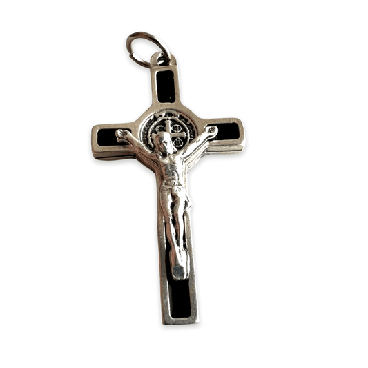 Black Cross St. Benedict - Tiny Pendant - Rosary Parts - Crucifix | Catholically