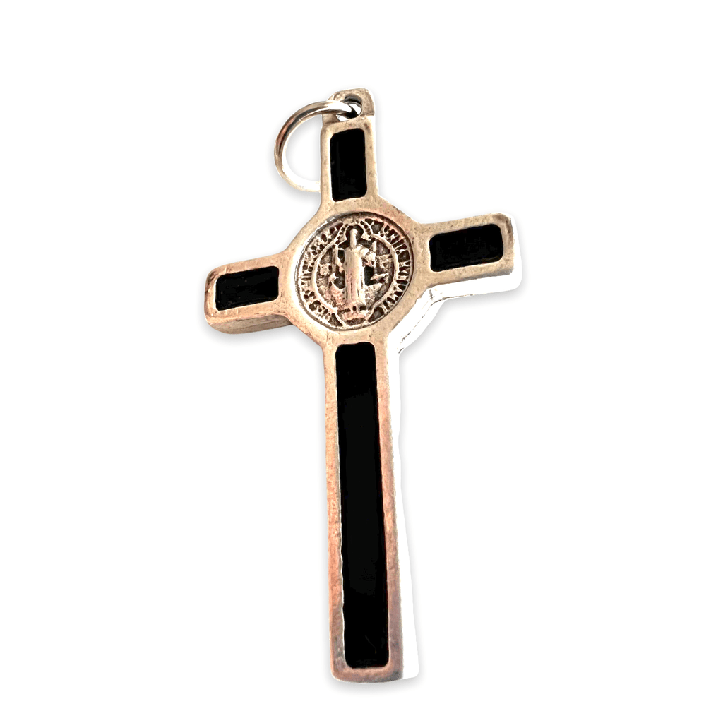 Black Cross St. Benedict - Tiny Pendant - Rosary Parts - Crucifix | Catholically