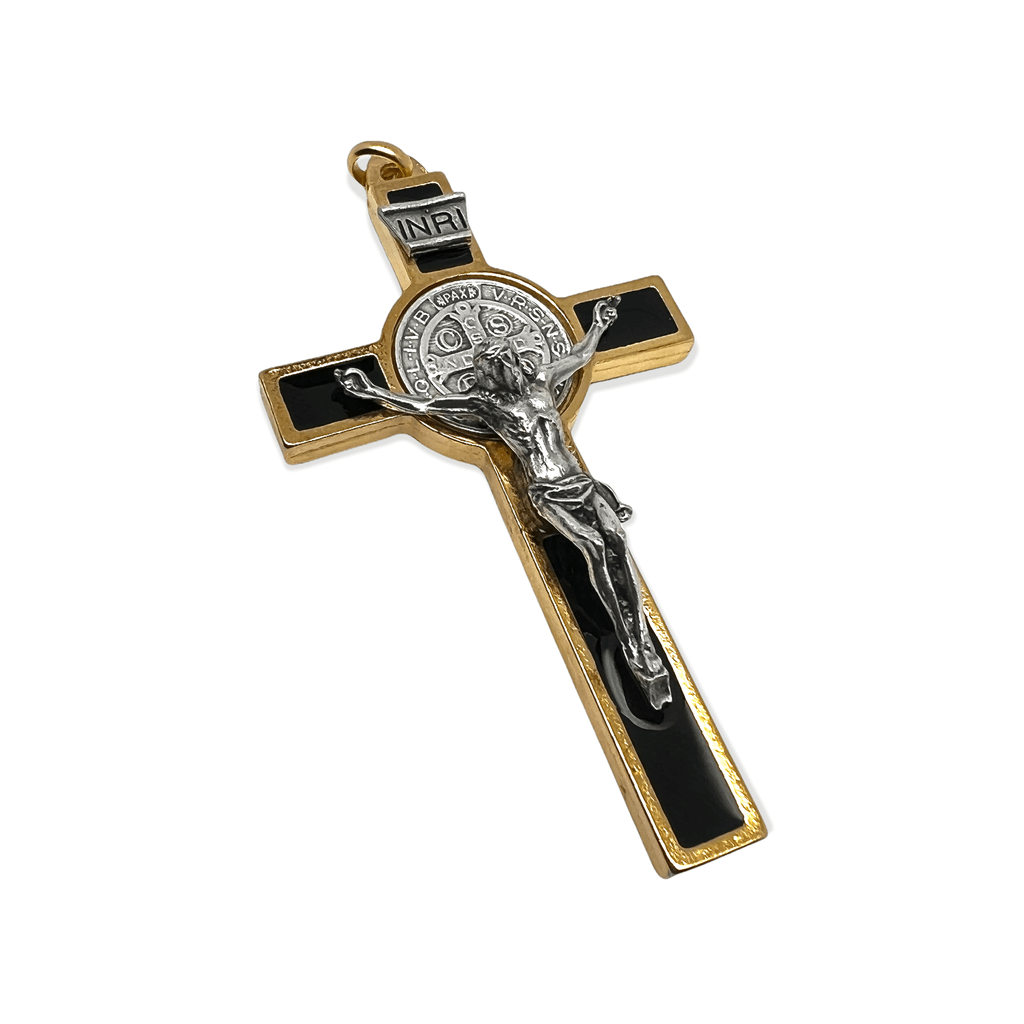 Black Saint St. Benedict 3" Crucifix - Exorcism Cross - Blessed By Pope | Catholically