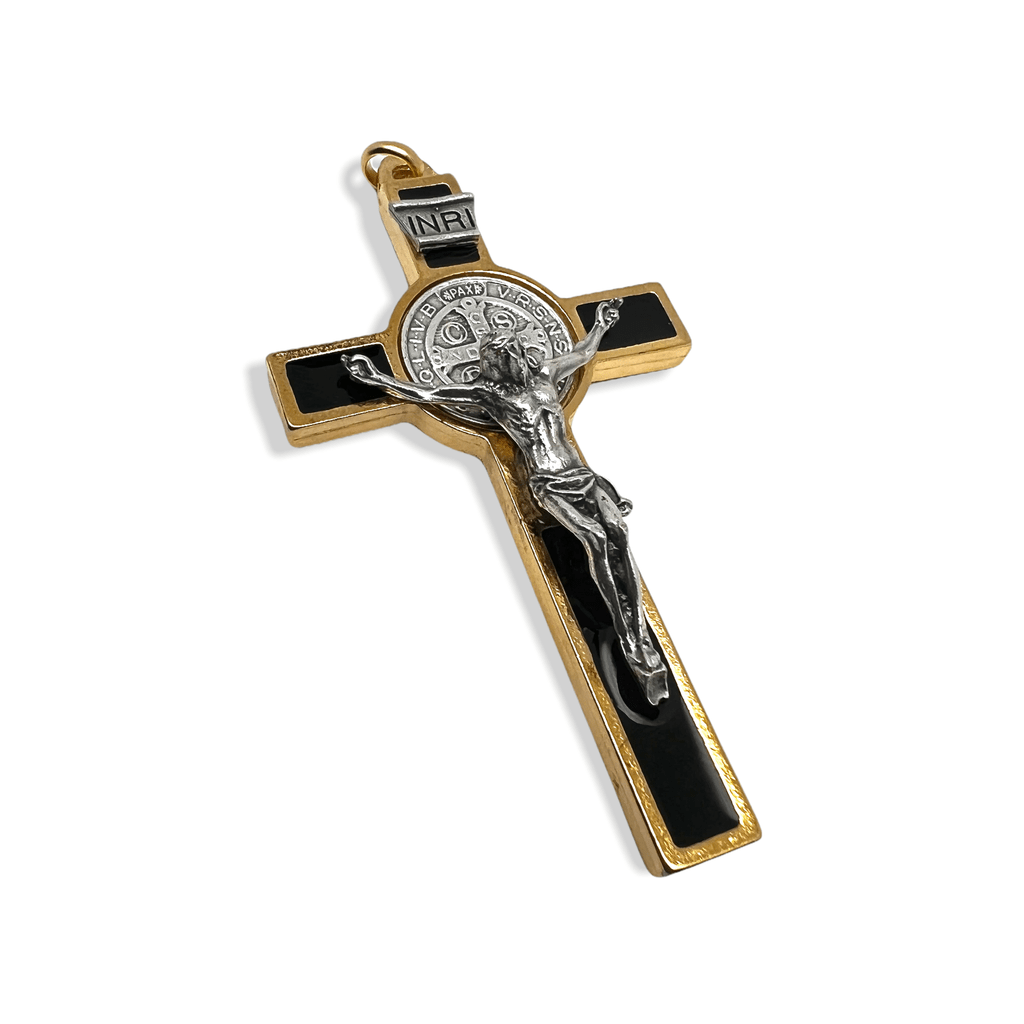 Black Saint St. Benedict 3" Crucifix - Exorcism Cross - Blessed By Pope | Catholically