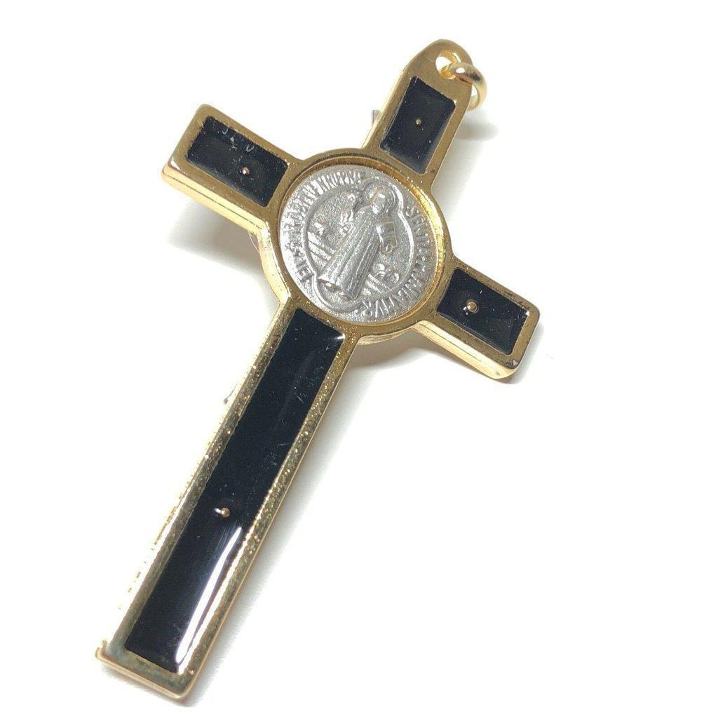Black Saint St. Benedict 3" Crucifix - Exorcism Cross - Blessed By Pope | Catholically