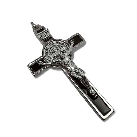 Black Saint St. Benedict 3" Crucifix - Exorcism Cross - Blessed By Pope | Catholically