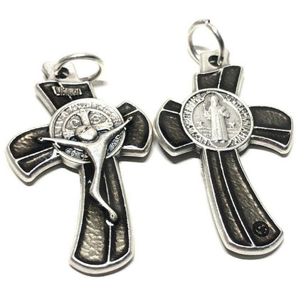 Black Small St. Benedict Crucifix - Exorcism- Cross - Blessed By Pope - San Benito | Catholically