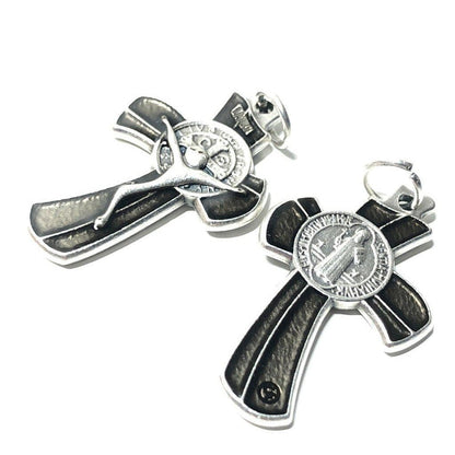 Black Small St. Benedict Crucifix - Exorcism- Cross - Blessed By Pope - San Benito | Catholically