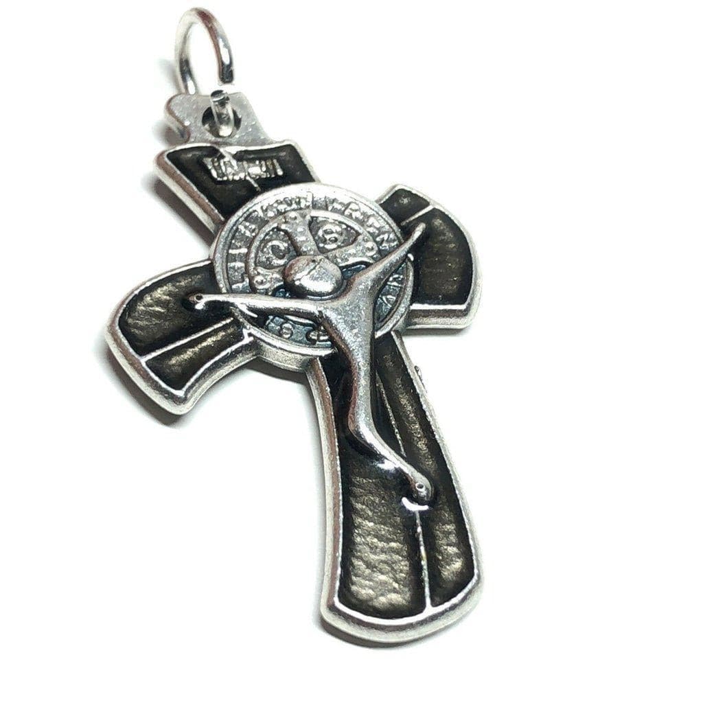 Black Small St. Benedict Crucifix - Exorcism- Cross - Blessed By Pope - San Benito | Catholically