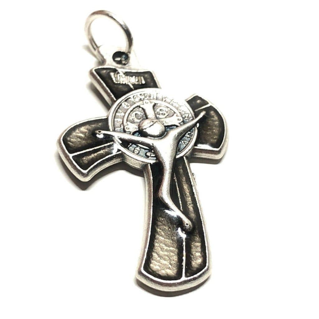 Black Small St. Benedict Crucifix - Exorcism- Cross - Blessed By Pope - San Benito | Catholically