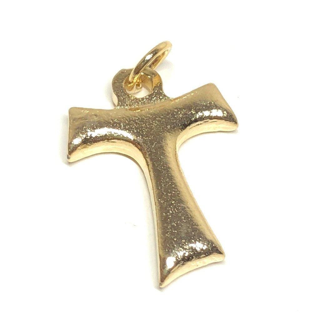 Black Tau Cross Blessed By Pope  - Medal - Pax Et Bonum Franciscan Crucifix | Catholically