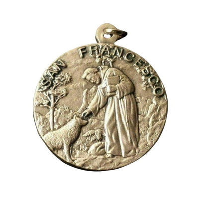 Blessed By Pope - St. Francis & Wolf Franciscan Medal - Franciscan Pendant Charm | Catholically