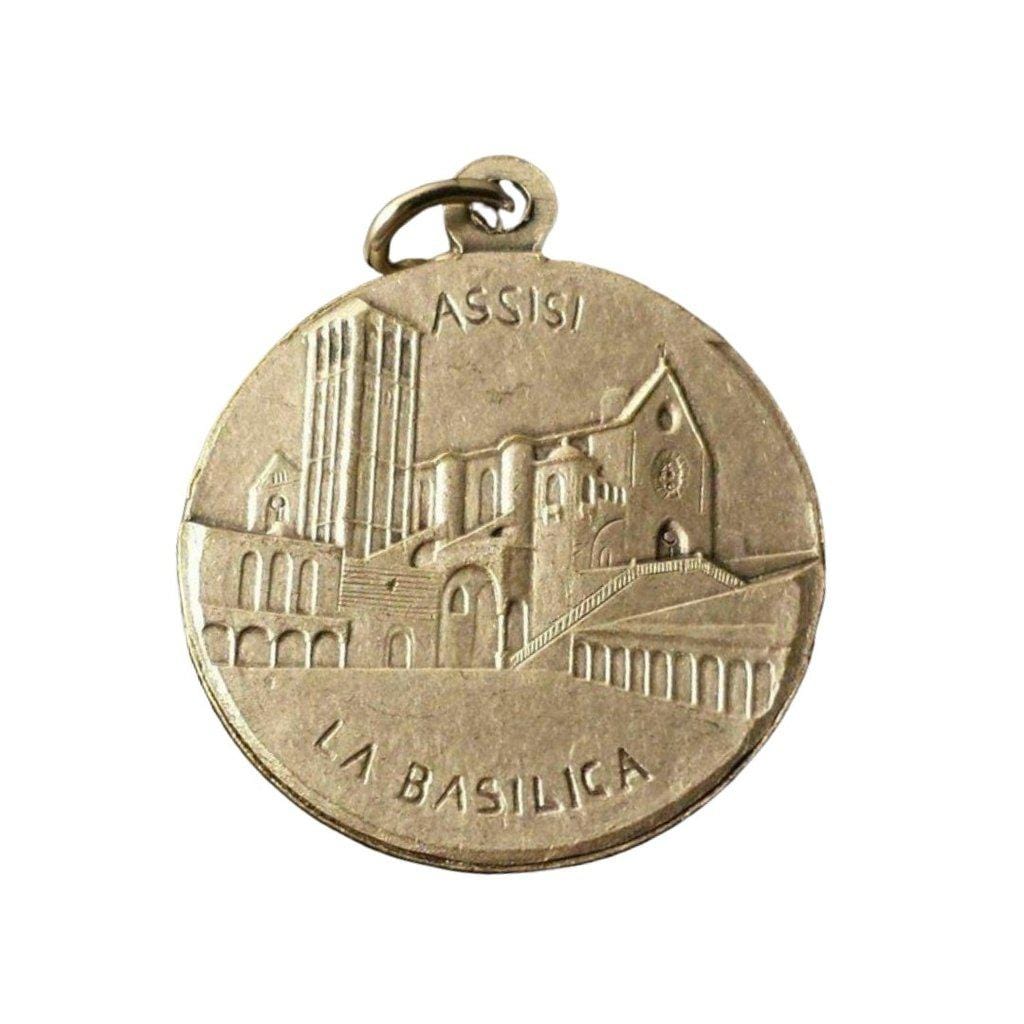 Blessed By Pope - St. Francis & Wolf Franciscan Medal - Franciscan Pendant Charm | Catholically