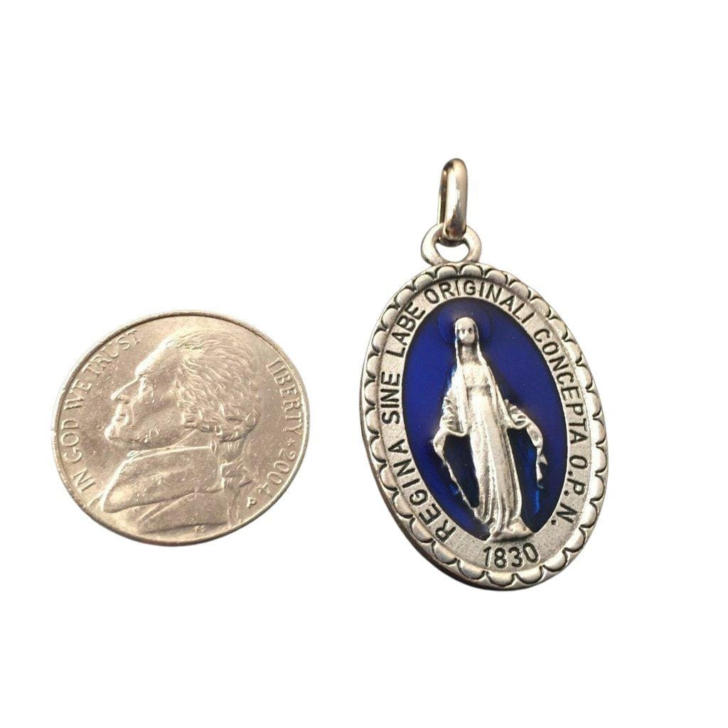 Blessed Mother Mary Miraculous Medal - Pendant - Blessed By Pope | Catholically