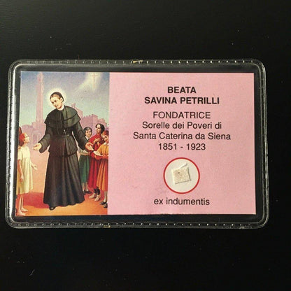 Blessed Savina Petrilli Relic Card ex-indumentis | Catholically