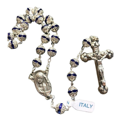Blessed Virgin Mary - Bohemian Crystal Rosary - Rhinestone - Blessed By Pope | Catholically