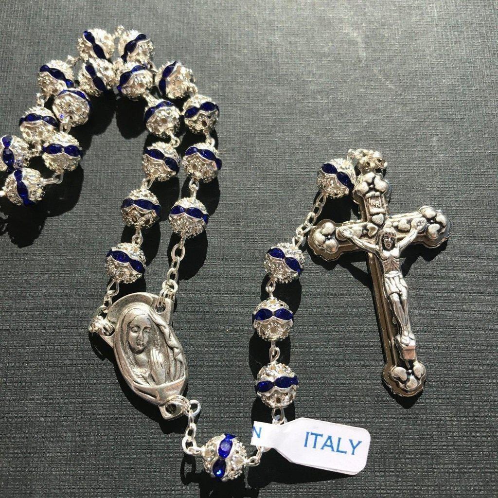 Blessed Virgin Mary - Bohemian Crystal Rosary - Rhinestone - Blessed By Pope | Catholically