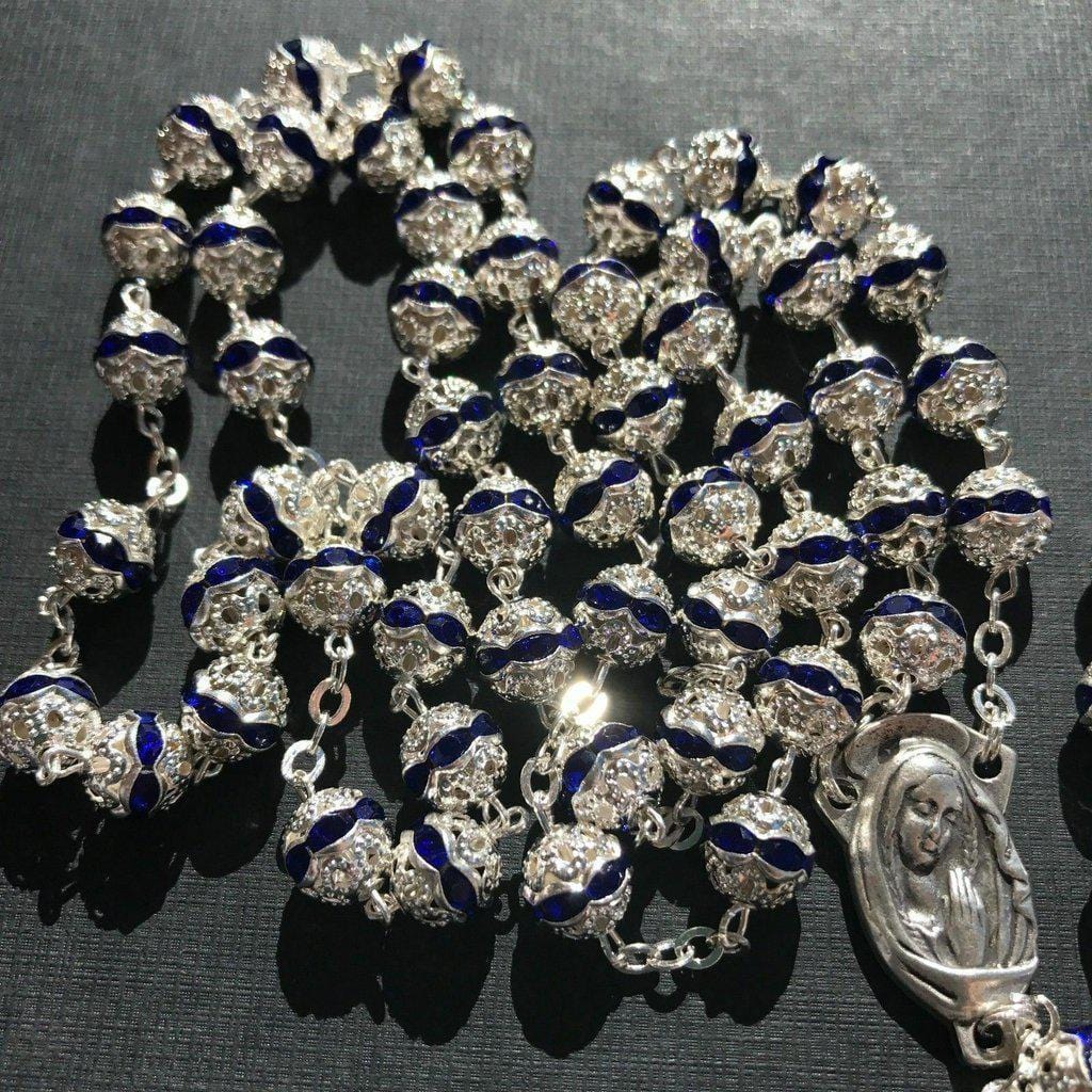 Blessed Virgin Mary - Bohemian Crystal Rosary - Rhinestone - Blessed By Pope | Catholically