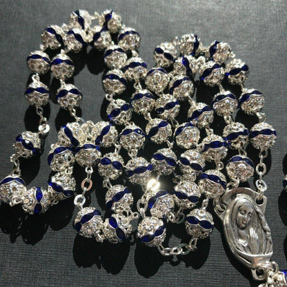 Blessed Virgin Mary - Bohemian Crystal Rosary - Rhinestone - Blessed By Pope | Catholically
