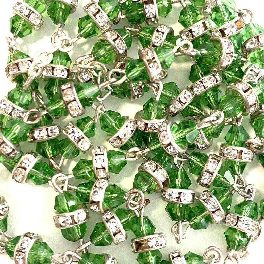 Blessed Virgin Mary - Shiny Crystal Rosary - Rhinestone - Blessed By Pope | Catholically