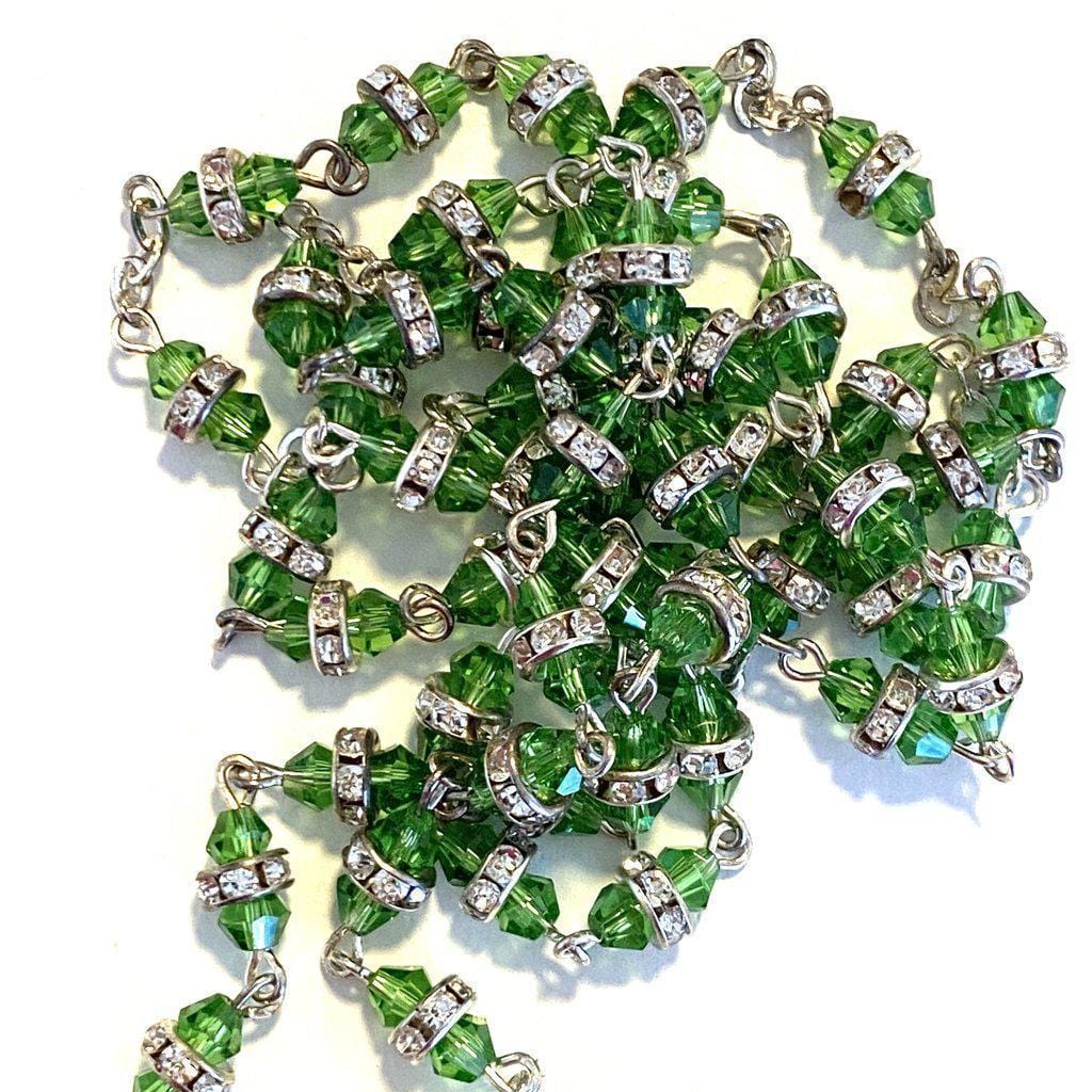 Blessed Virgin Mary - Shiny Crystal Rosary - Rhinestone - Blessed By Pope | Catholically
