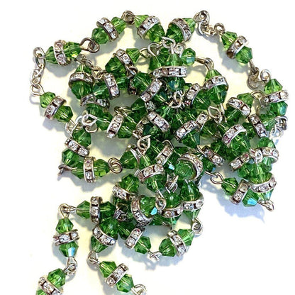 Blessed Virgin Mary - Shiny Crystal Rosary - Rhinestone - Blessed By Pope | Catholically