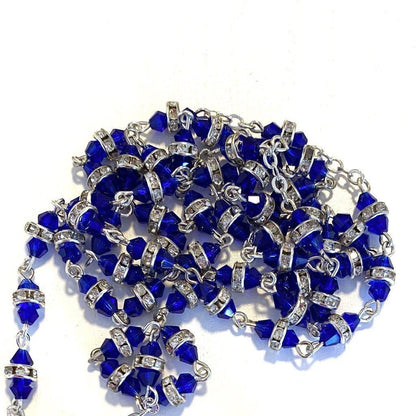 Blessed Virgin Mary - Shiny Crystal Rosary - Rhinestone - Blessed By Pope | Catholically