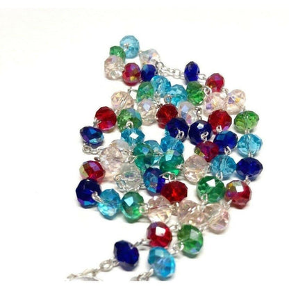 Blessed Virgin Mary -Sparkling Crystal Rosary -Praying Beads -Blessed By Pope | Catholically