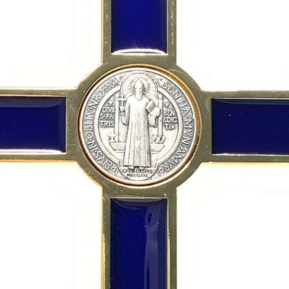 Blue 5" St. Benedict Cross Crucifix -Exorcism -Saint -Blessed -San Benito | Catholically