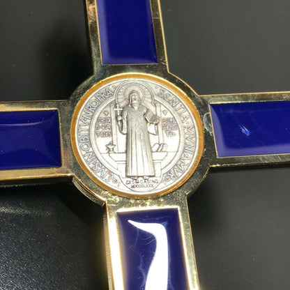 Blue 7.5" St. Benedict Cross Crucifix -Exorcism -Saint -Blessed -San Benito | Catholically