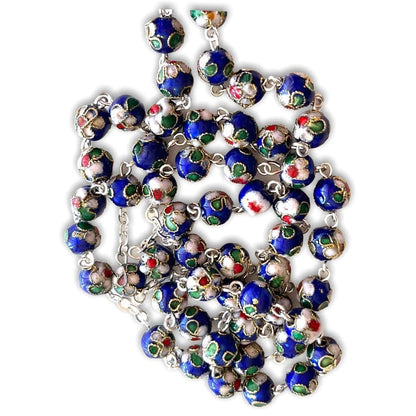 Blue Cloisonne Rosary -St.John Paul II - JPII w/ Relic Medal | Catholically