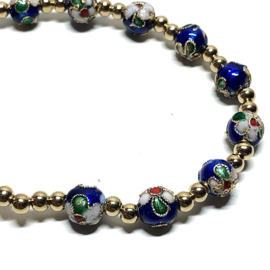 Blue Elastic Stretch Bracelet Cloisonne - Blessed By Pope | Catholically