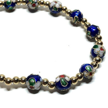 Blue Elastic Stretch Bracelet Cloisonne - Blessed By Pope | Catholically