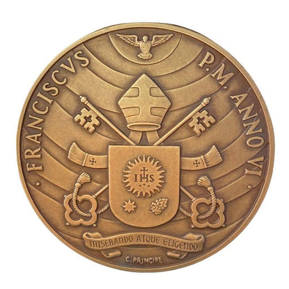 Bronze Annual Papal Medal - Year 6 - 2018 Pope Francis Pontificate Mint | Catholically