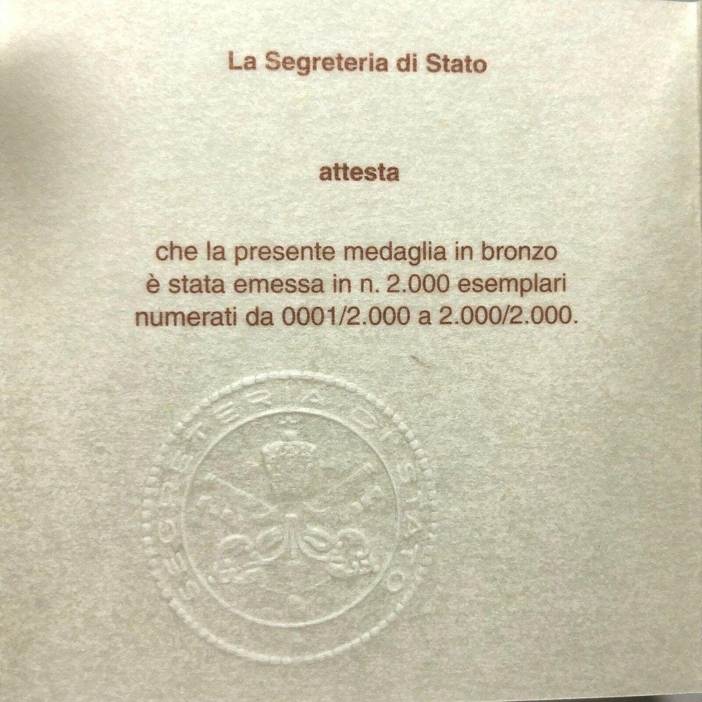 Bronze Annual Papal Medal - Year 6 - 2018 Pope Francis Pontificate Mint | Catholically