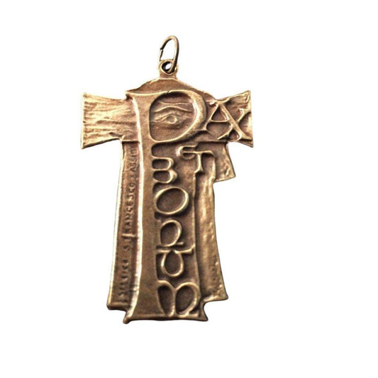 Bronze Crucifix - Franciscan - St.Francis Of Assisi - Medal - Pendant - Cross | Catholically