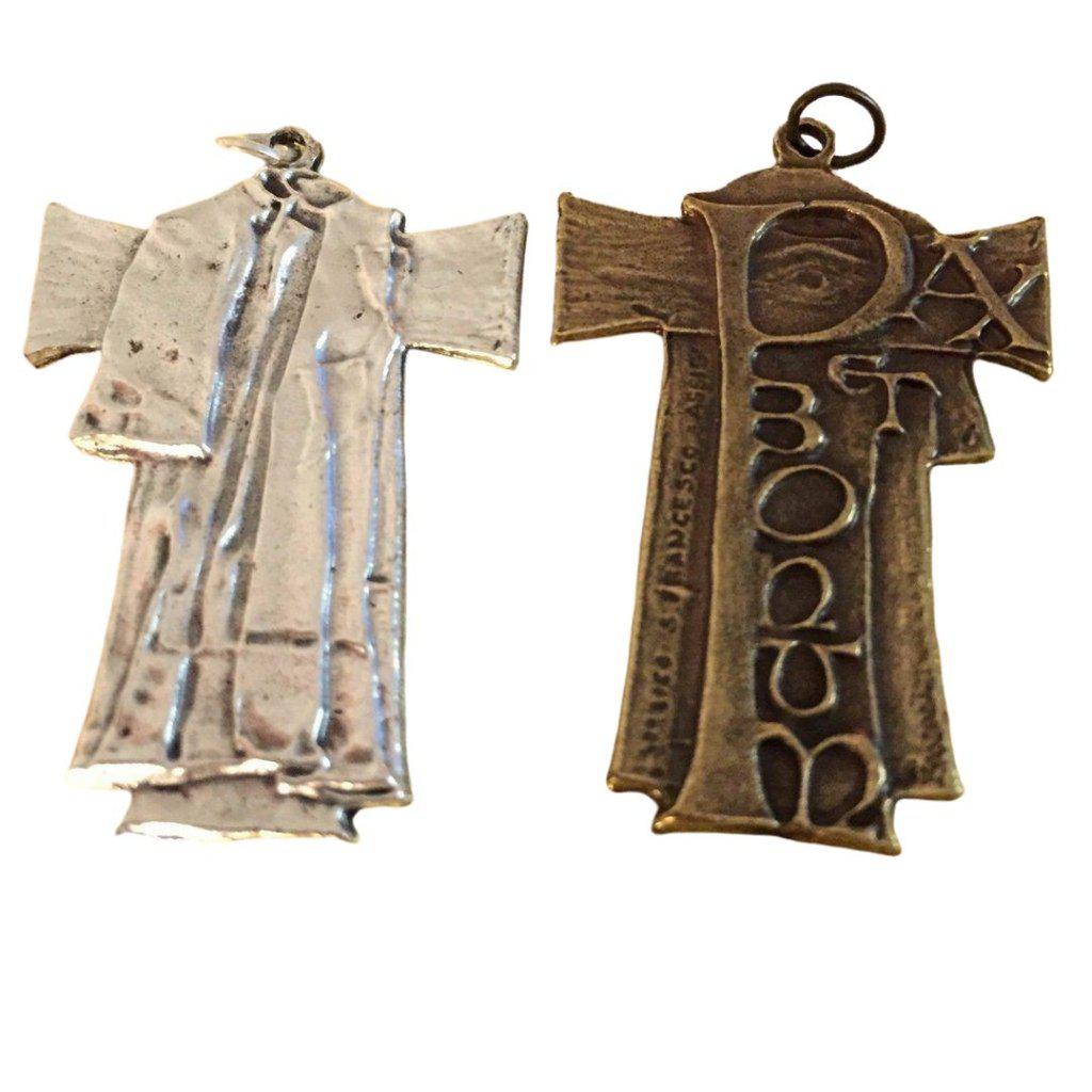 Bronze Crucifix - Franciscan - St.Francis Of Assisi - Medal - Pendant - Cross | Catholically