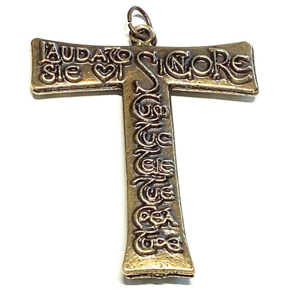 Bronze Franciscan Cross - St.Francis Of Assisi Crucifix -Rosary Part Pendant Tau | Catholically