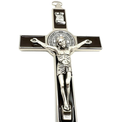 Brown 7.5" St. Benedict Cross Crucifix -Exorcism cross -Blessed -San Benito | Catholically