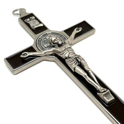 Brown 7.5" St. Benedict Cross Crucifix -Exorcism cross -Blessed -San Benito | Catholically