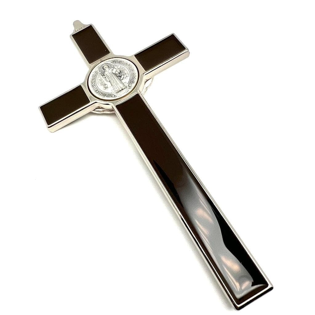 Brown 7.5" St. Benedict Cross Crucifix -Exorcism cross -Blessed -San Benito | Catholically
