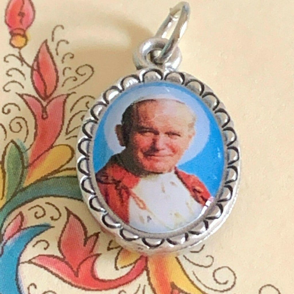 Canonization! St. John Paul II Medal With 2nd Class Free Relic Ex-Indumentis | Catholically