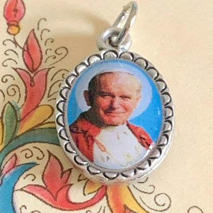 Canonization! St. John Paul II Medal With 2nd Class Free Relic Ex-Indumentis | Catholically