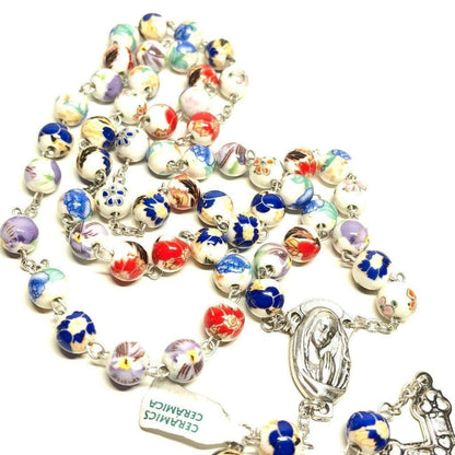 Ceramic Rosary - Catholic Prayer Beads - Blessed by Pope - Multicolor | Catholically