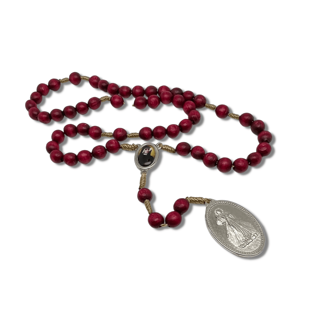 Chaplet with St. Faustina relic medal - Divine Mercy Rosary | Catholically
