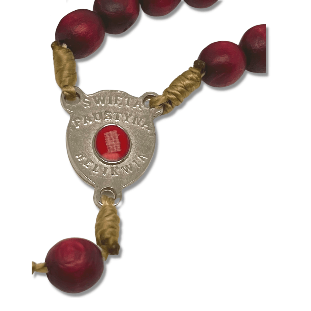 Chaplet with St. Faustina relic medal - Divine Mercy Rosary | Catholically