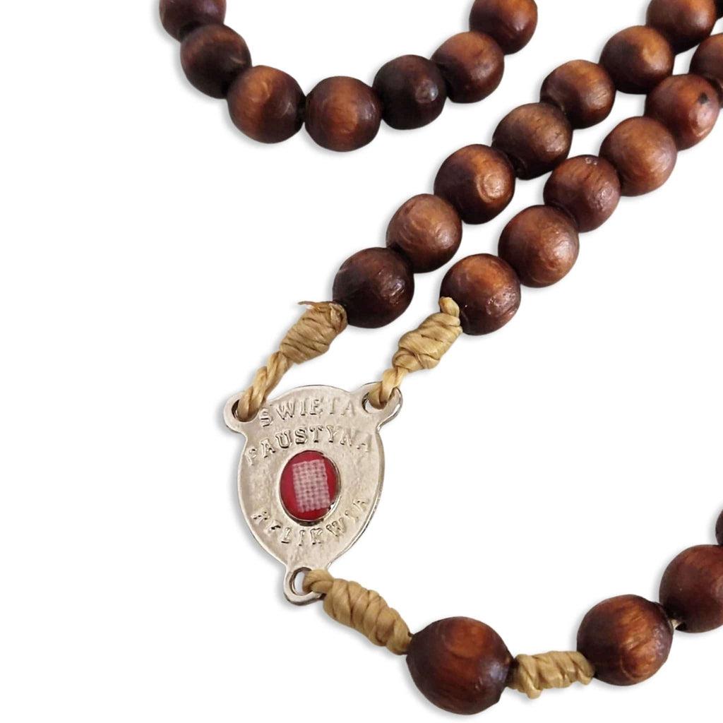 Chaplet with St. Faustina relic medal - Divine Mercy Rosary | Catholically