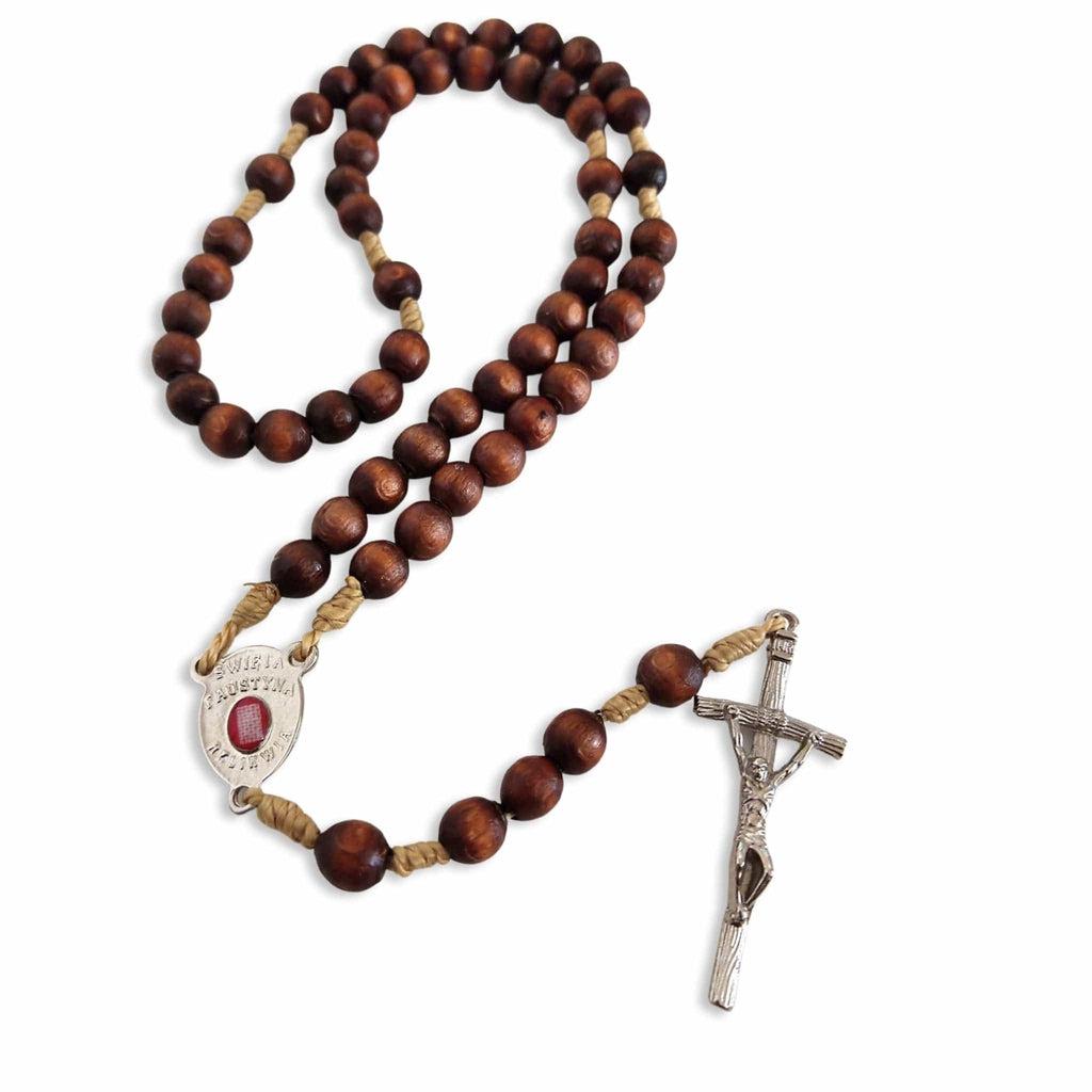 Chaplet with St. Faustina relic medal - Divine Mercy Rosary | Catholically