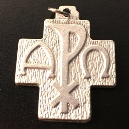 Chi Rho - Big 1" Cross - Crucifix - Medal - Pendant Blessed By Pope | Catholically