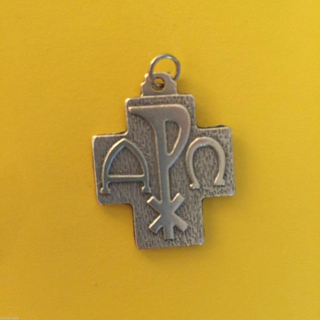Chi Rho - Big 1" Cross - Crucifix - Medal - Pendant Blessed By Pope | Catholically