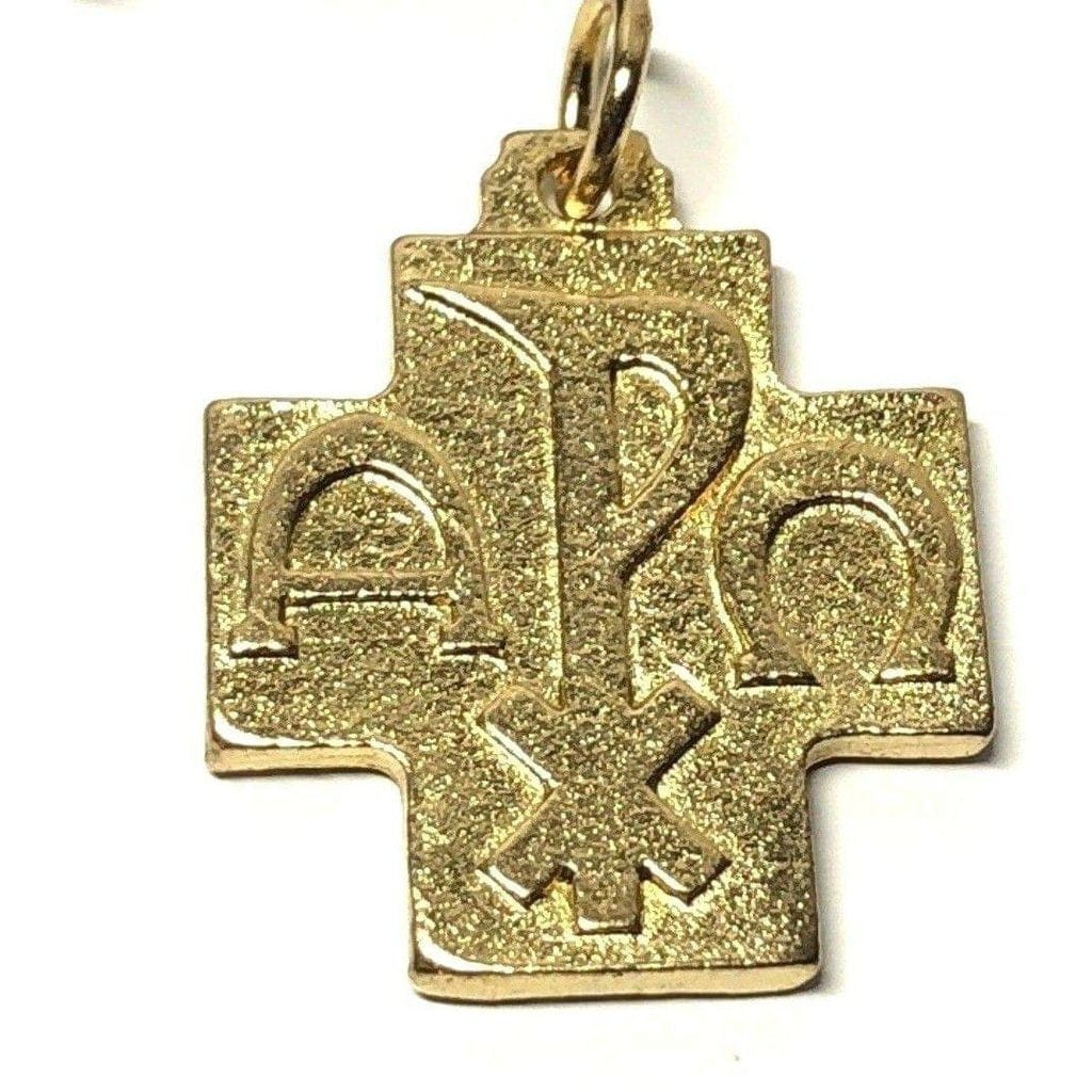 Chi Rho - Cross Blessed by Pope - Brass Medal - Pendant | Catholically
